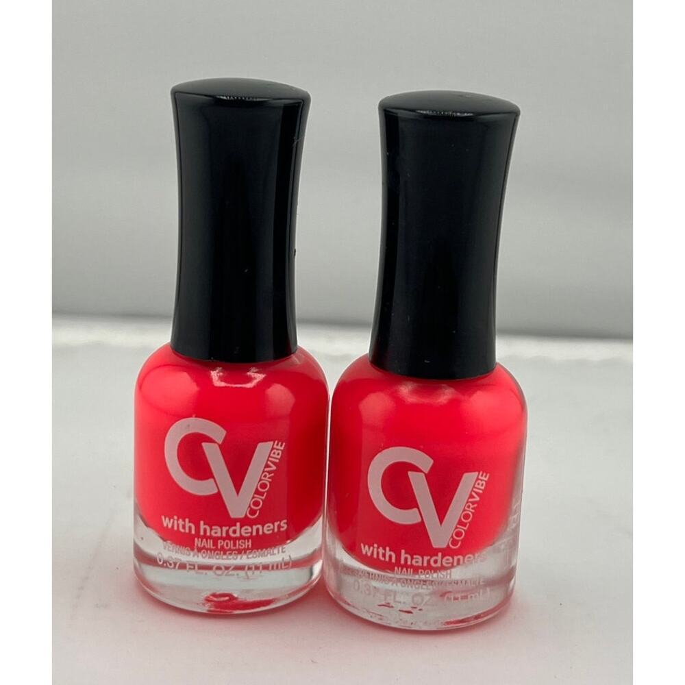 CV Color Vibe Nail Polish with Hardeners Hot Pink real deal 11 mL 0.37 fl